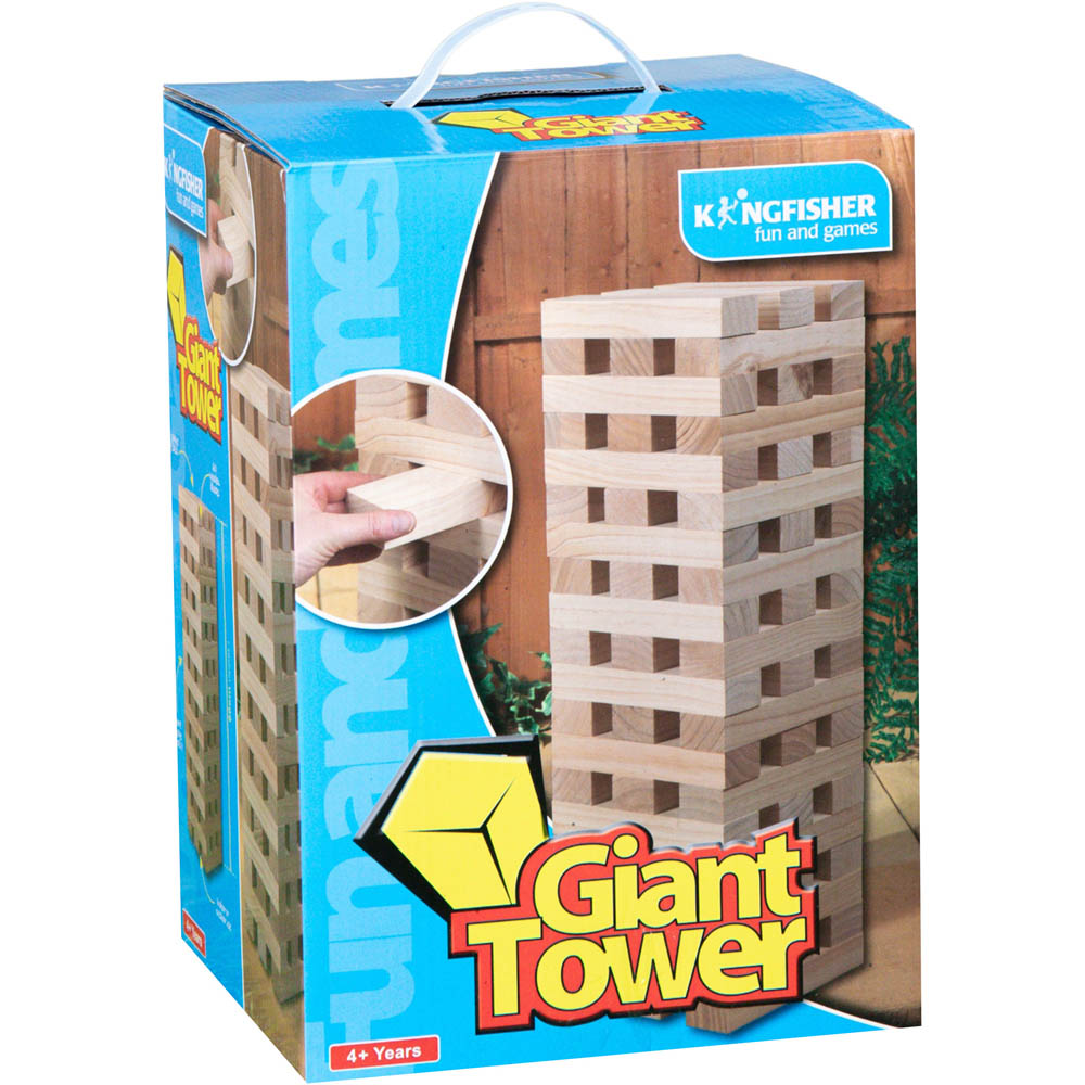 Kingfisher 60 Piece Giant Wooden Tumbling Blocks Tower Garden Game Image 9