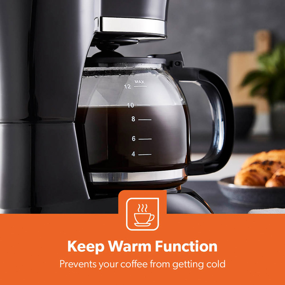 Geepas GCM41505UK Black Nylon Filter 1.5L Coffee Machine 800W Image 4