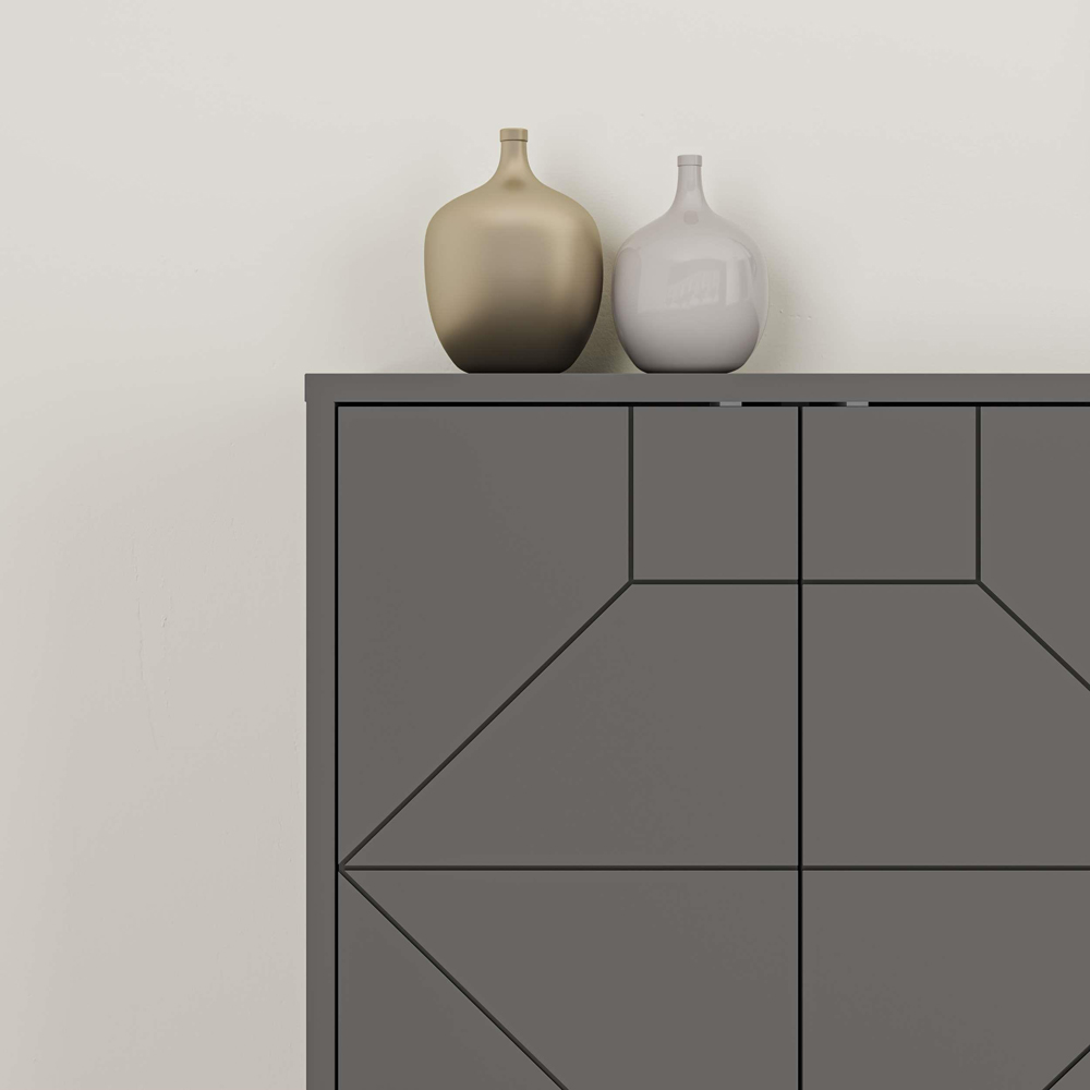 Decortie Dune 6 Door Anthracite Sideboard Image 3