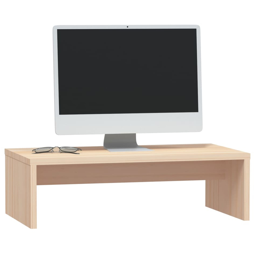 vidaXL Natural Solid Pine Wood Monitor Stand Image 3