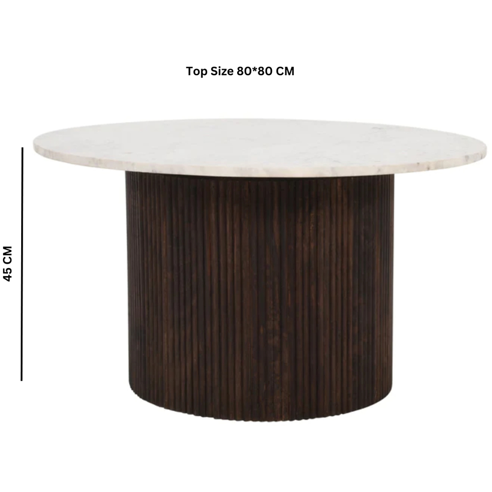 Brooklyn Opal Marble Top Mango Wood Coffee Table Image 8