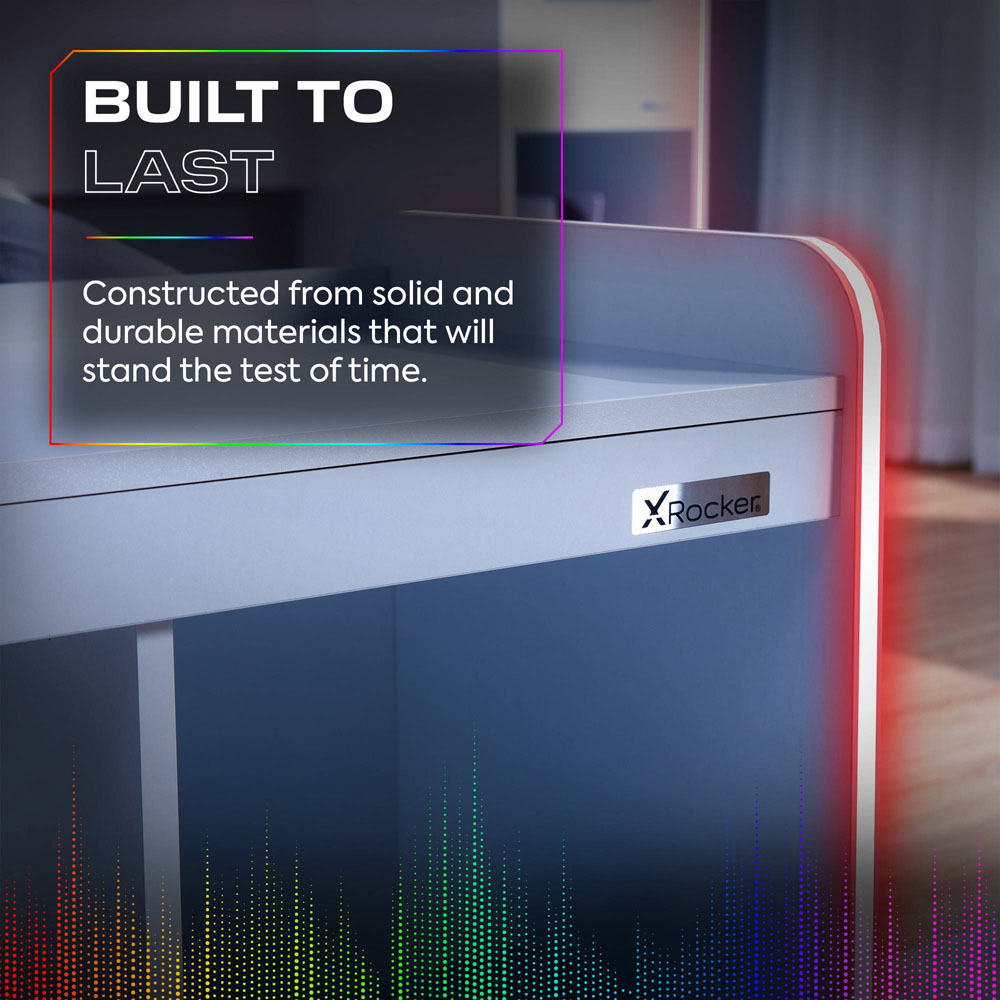 X Rocker Electra 2 Shelf White TV Media Unit with App Controlled LED Lights Image 6