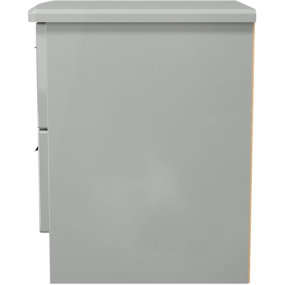 Crowndale Knightsbridge 2 Drawer Grey Gloss and Dusk Grey Compact Bedside Cabinet Ready Assembled Image 4