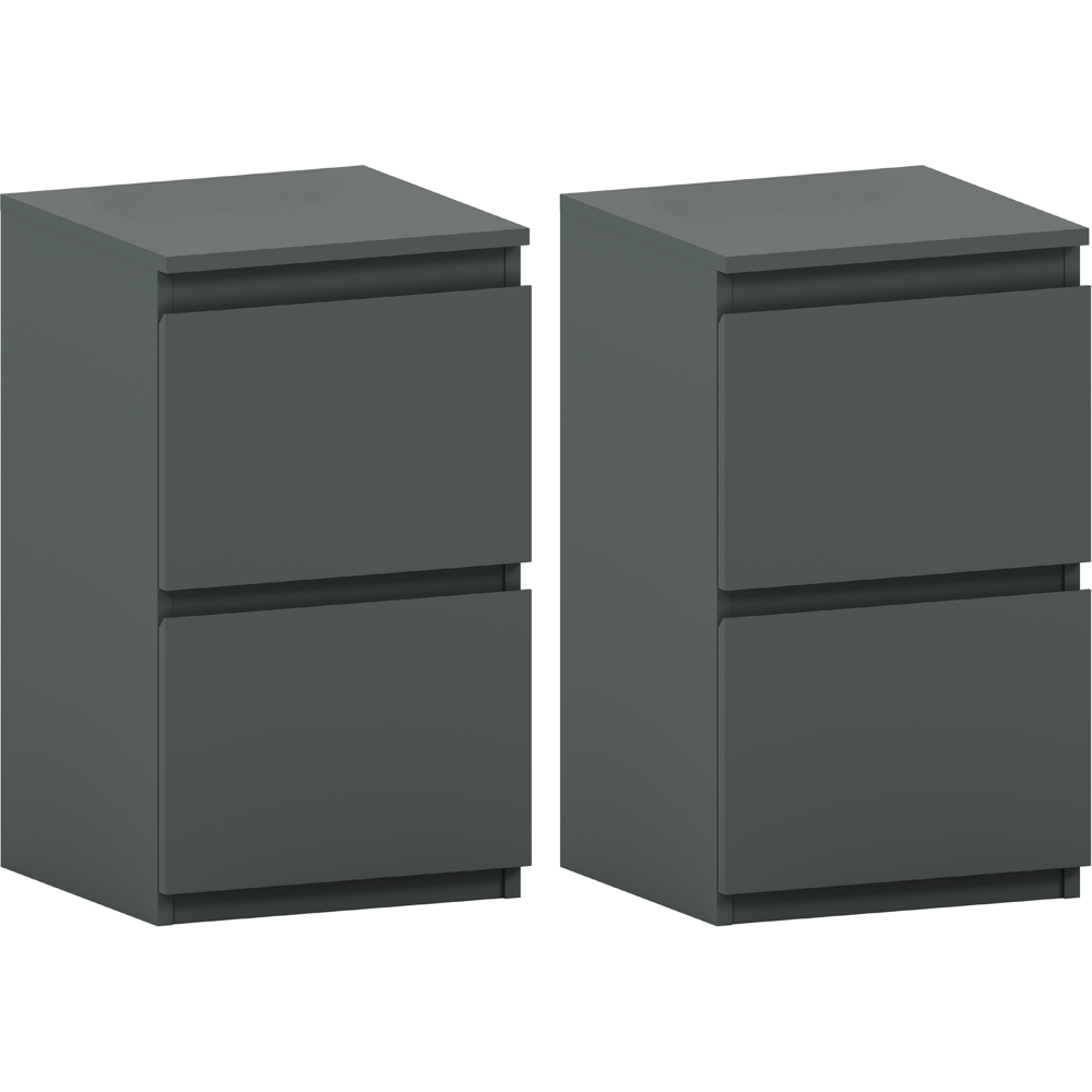 VIDA DESIGNS Denver 2 Drawer Green Bedside Cabinet Set of 2 Image 2