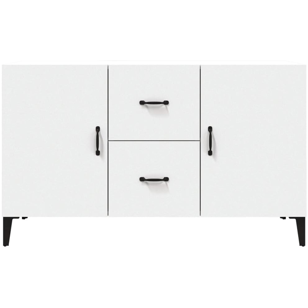 vidaXL 2 Door 2 Drawer White Sideboard Image 4