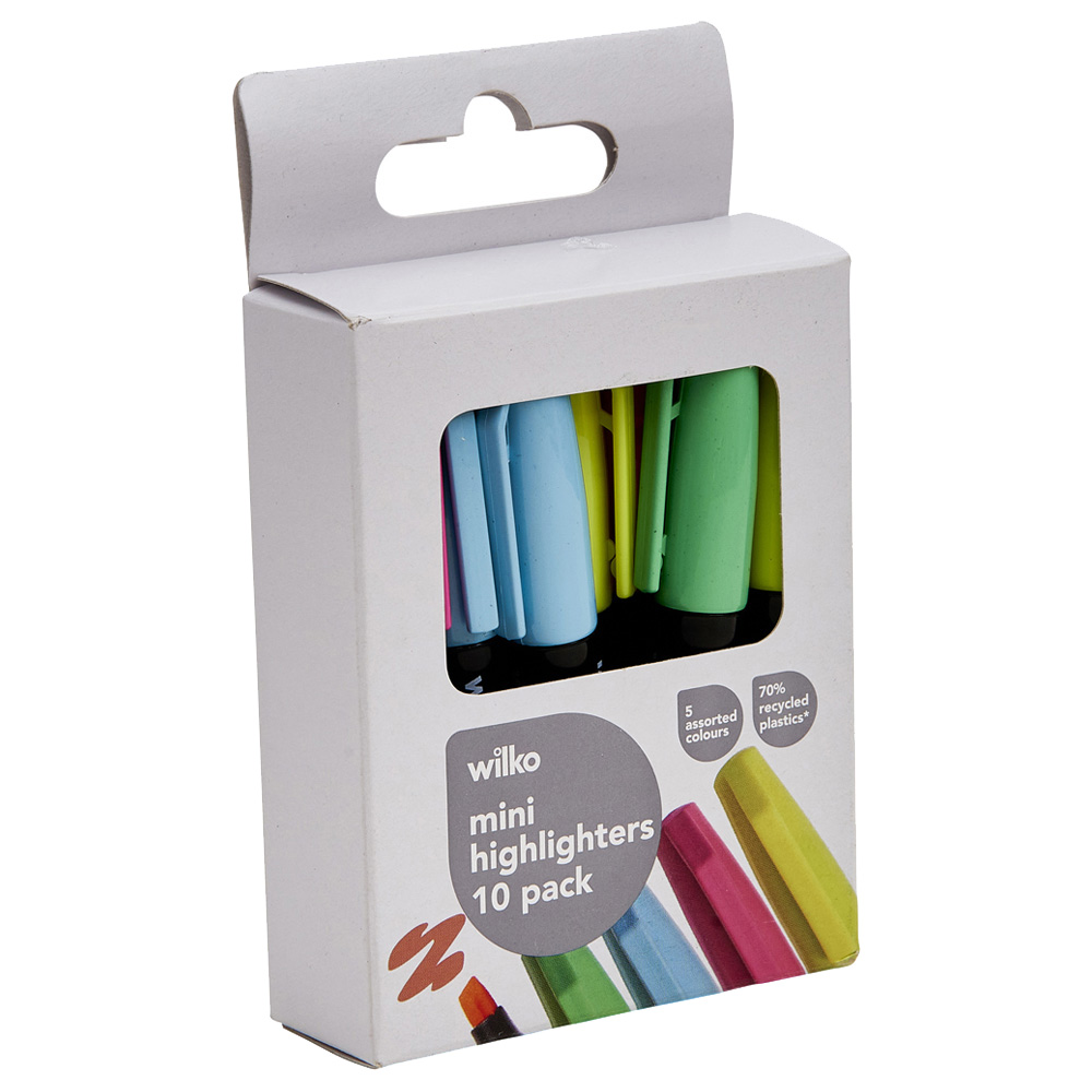 Wilko Mini Highlighters 10 Pack Wilko