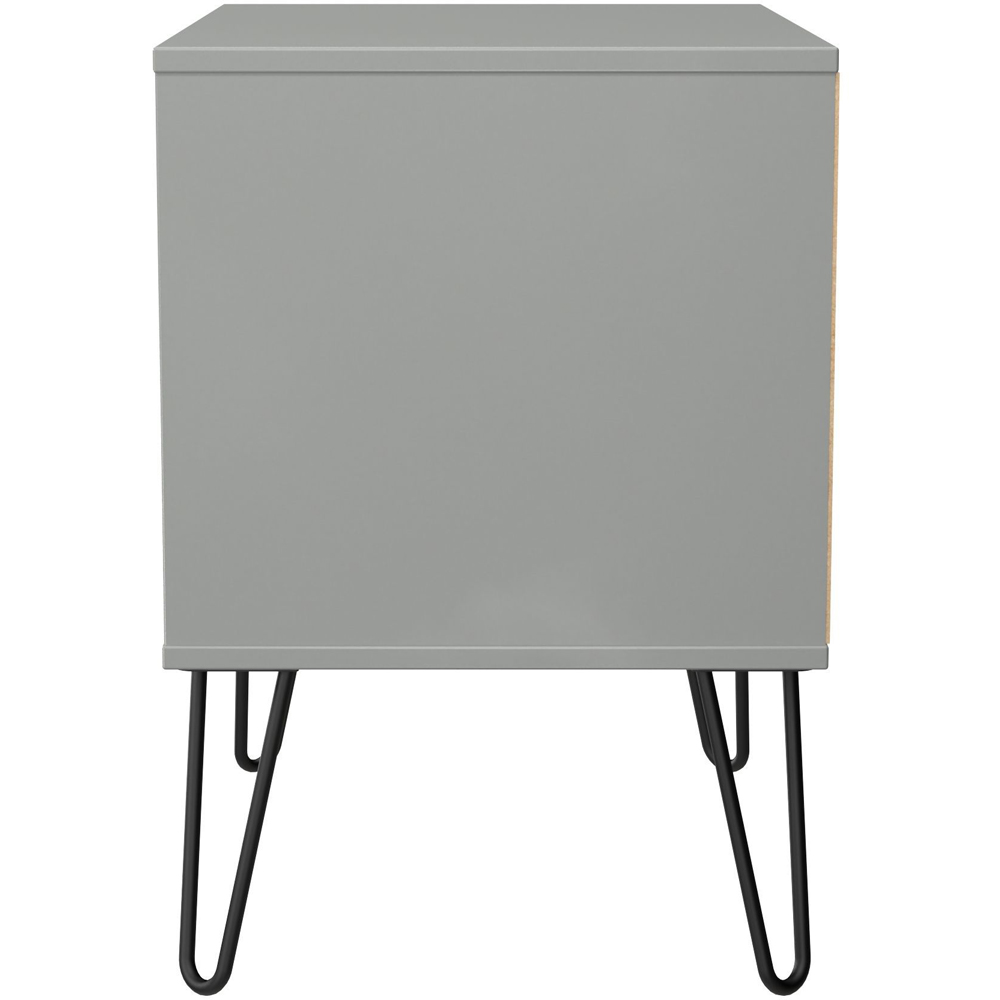 Crowndale Harlequin 2 Drawer Dusk Grey Side Table Ready Assembled Image 4
