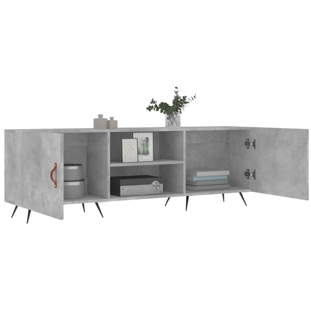 vidaXL 2 Door 2 Shelf Concrete Grey TV Cabinet Image 4