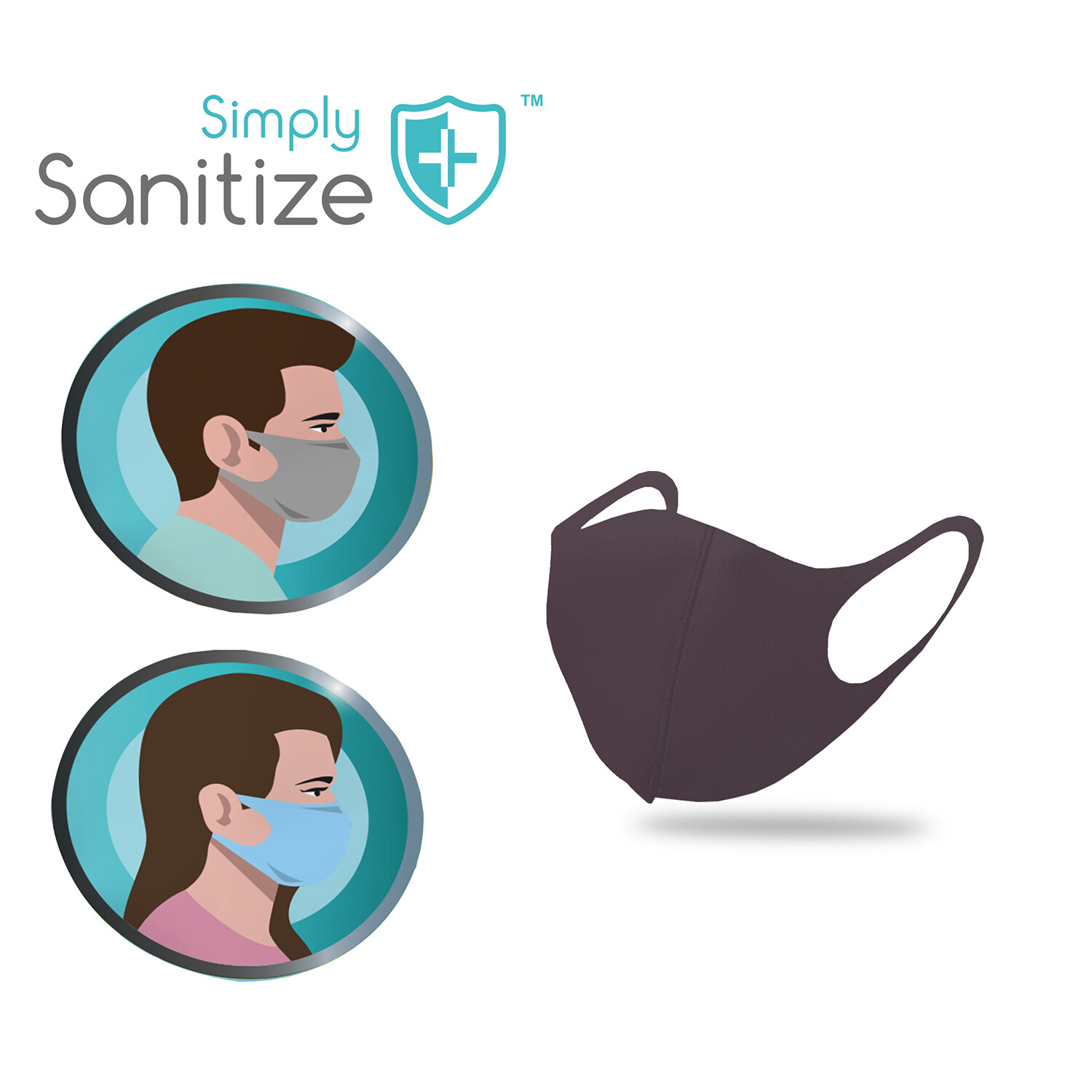 Reusable Fabric Mask - Black Image 2