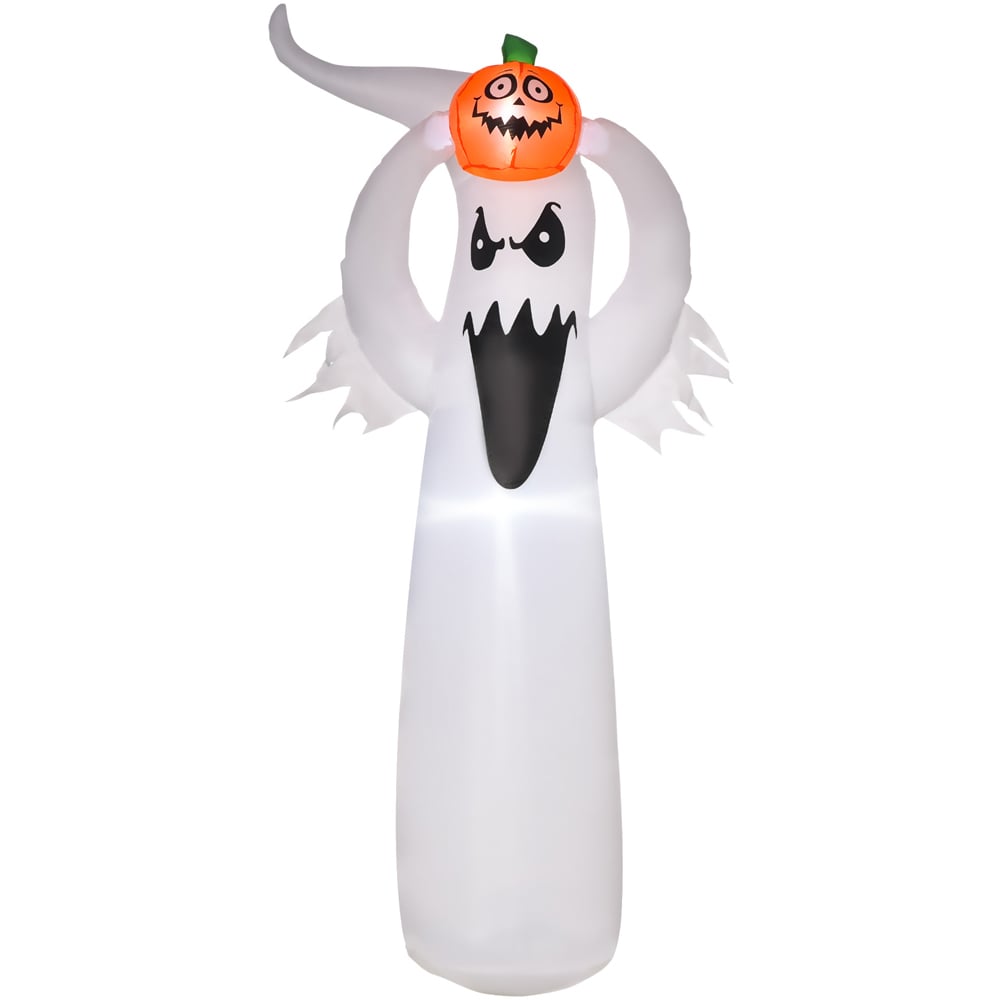 HOMCOM Halloween Inflatable Scary Ghost with Pumpkin 6ft Image 1