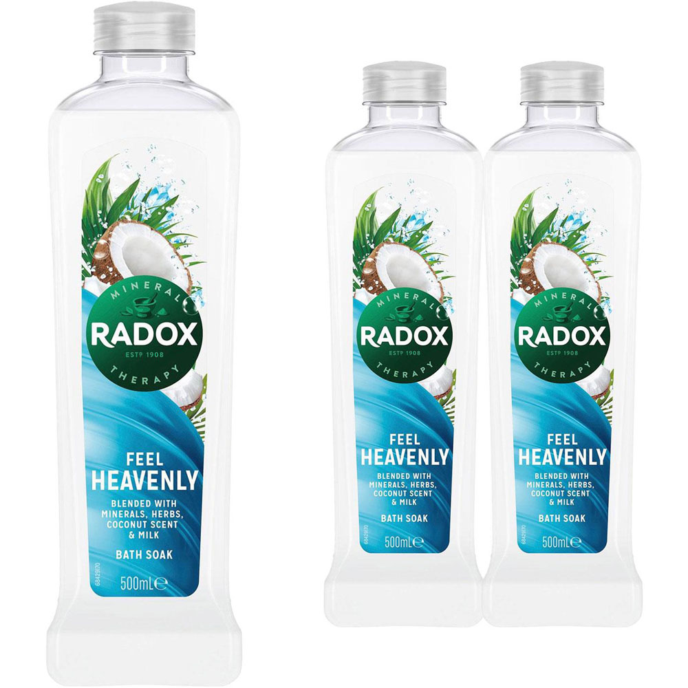 Radox Mineral Therapy Feel Heavenly Minerals and Herbs Bath Soak 500ml 3 Pack Image 1