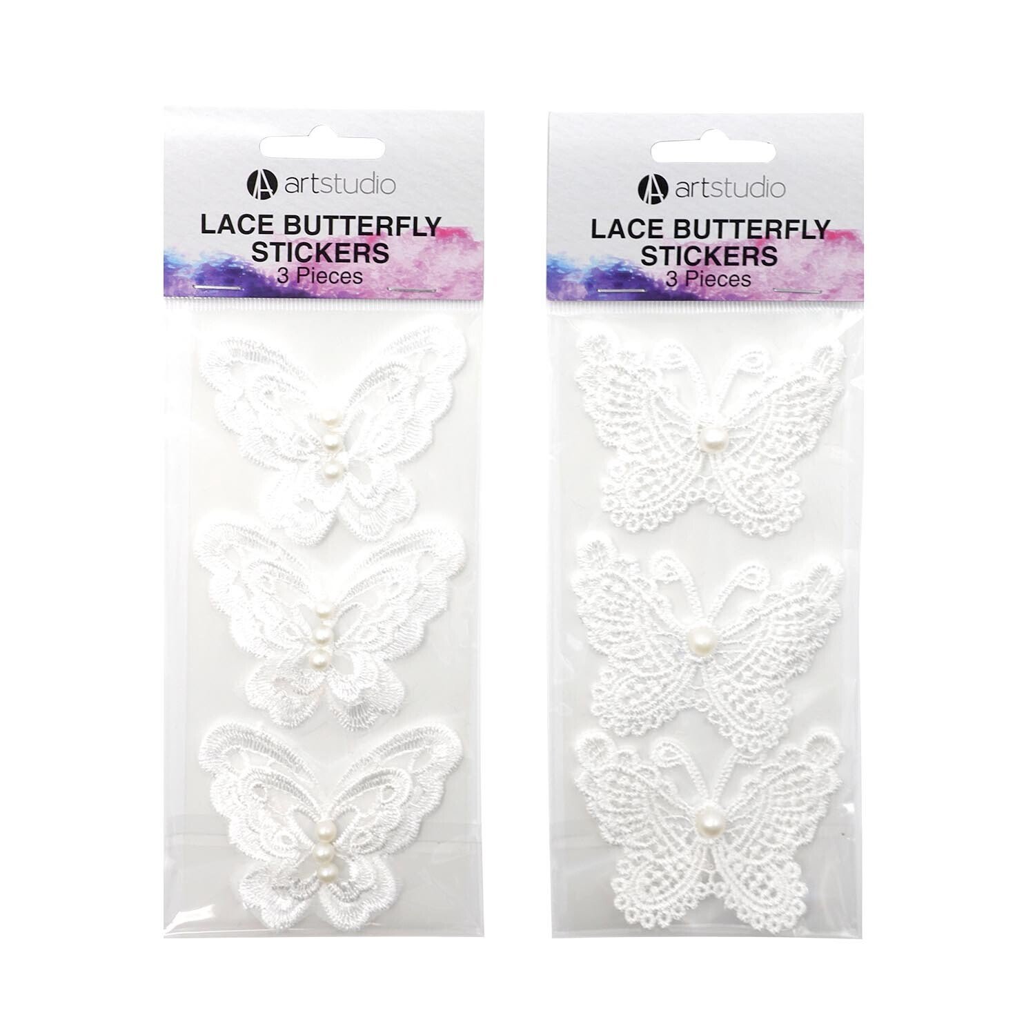 Art Studio Lace Butterfly Stickers - 3 Image