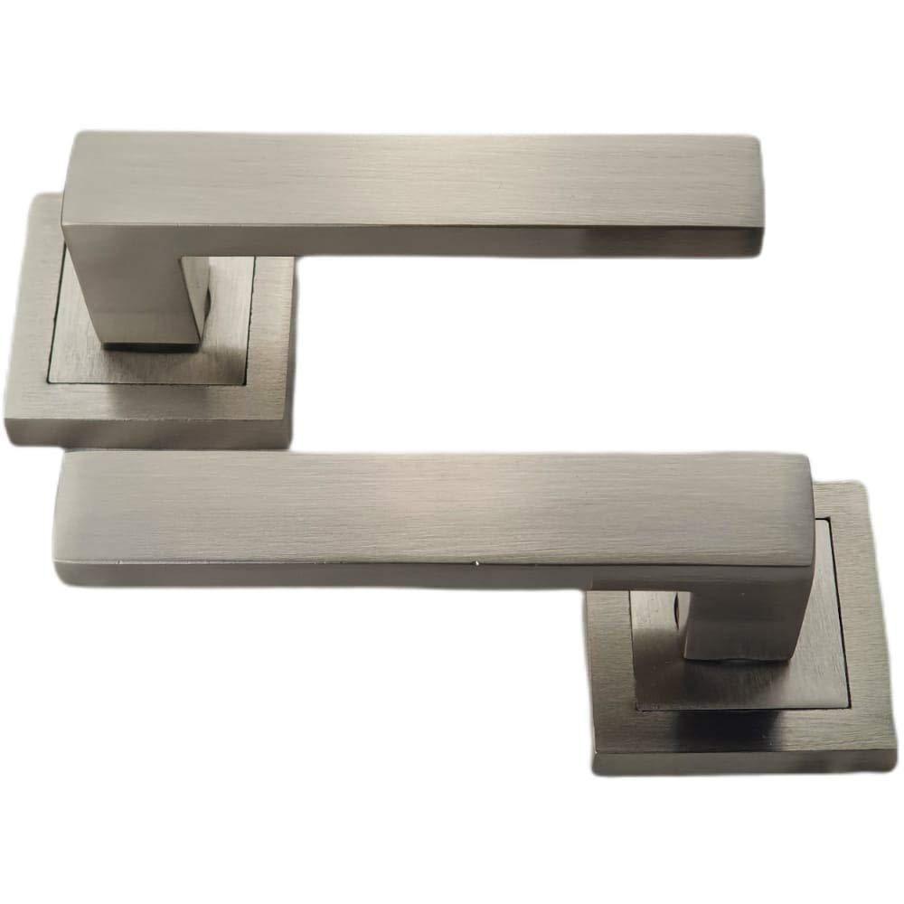 Golden Grace Satin Stainless Steel Delta Door Handle Set Image 1