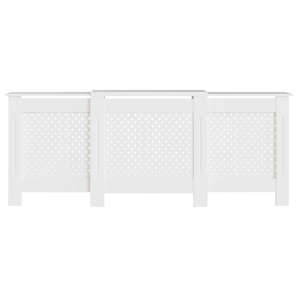 GFW Heidi White Lattice Panel Design Adjustable Radiator Cover Image 7