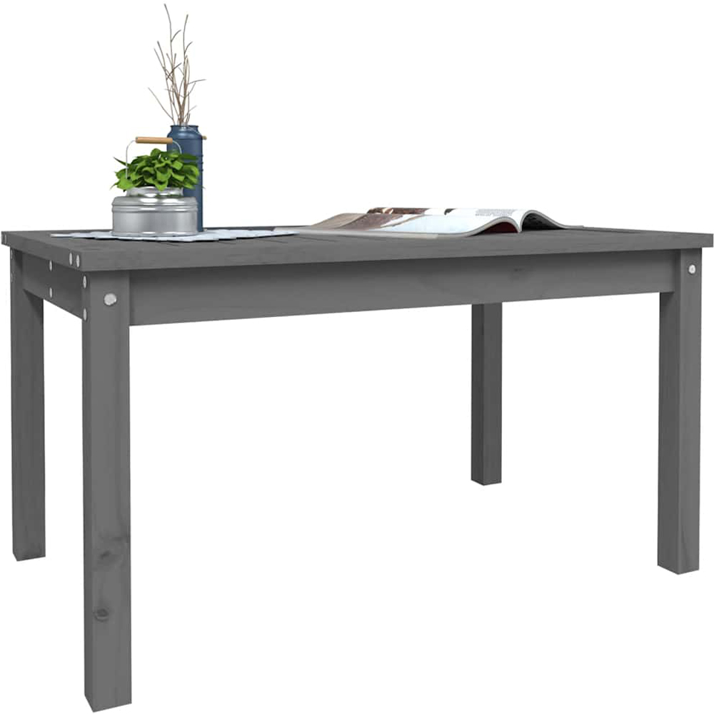 vidaXL Grey Solid Wood Pine Garden Coffee Table Image 5