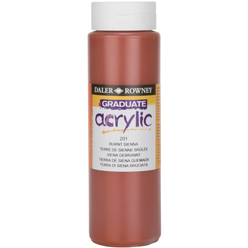 Daler Rowney Graduate Acrylic 500ml - Burnt Sienna Image