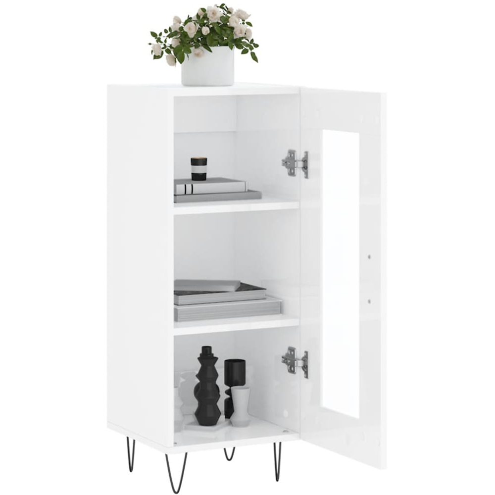 vidaXL Single Door White Sideboard Image 4