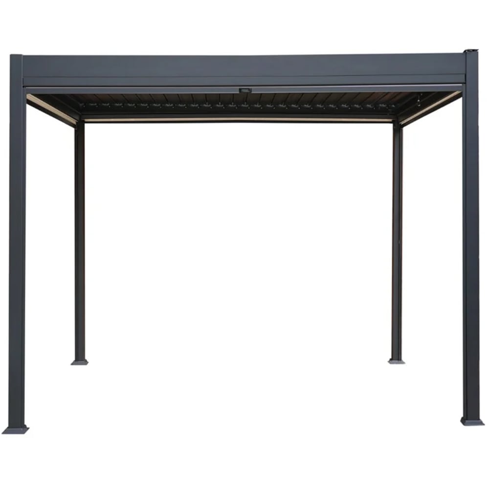 MonsterShop 3 x 3m Black Aluminium Pergola with LED Lights Image 3