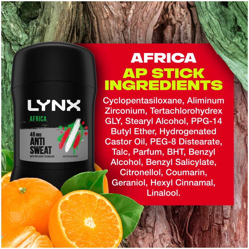 Lynx Africa Anti-Perspirant Dry Stick 50ml Image 4