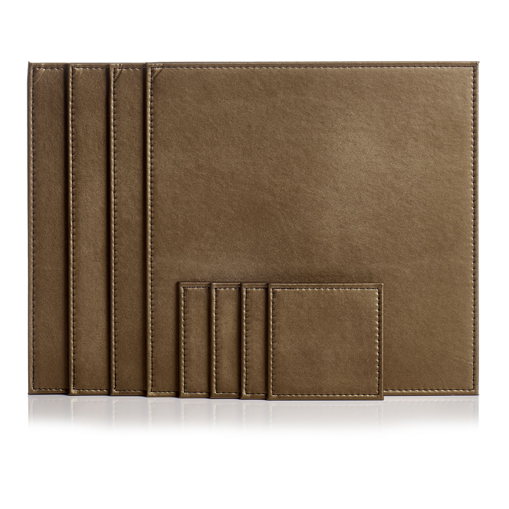 Wilko 8 Pack Copper And Black Coasters And Placemats Wilko