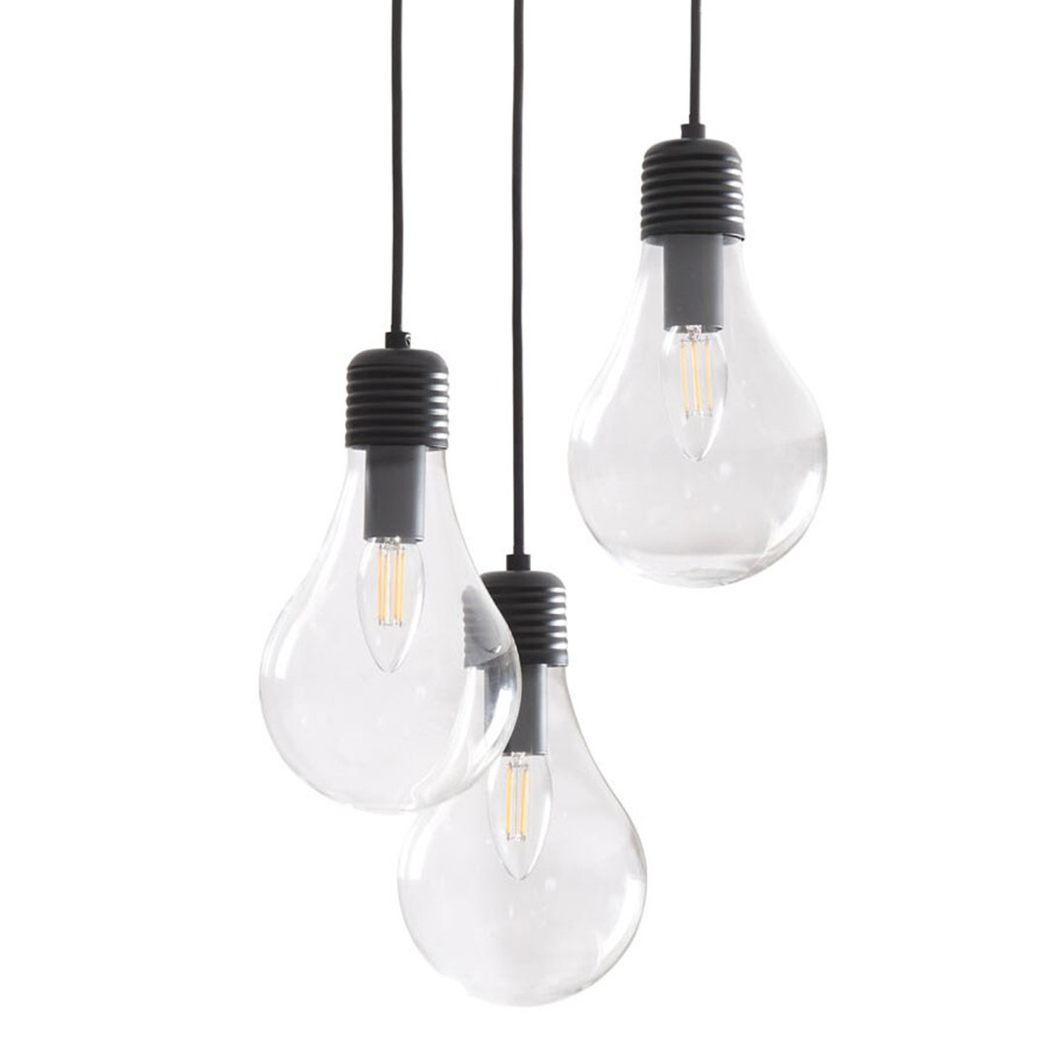 Flynn 3 Light Black Ceiling Fitting Image 3