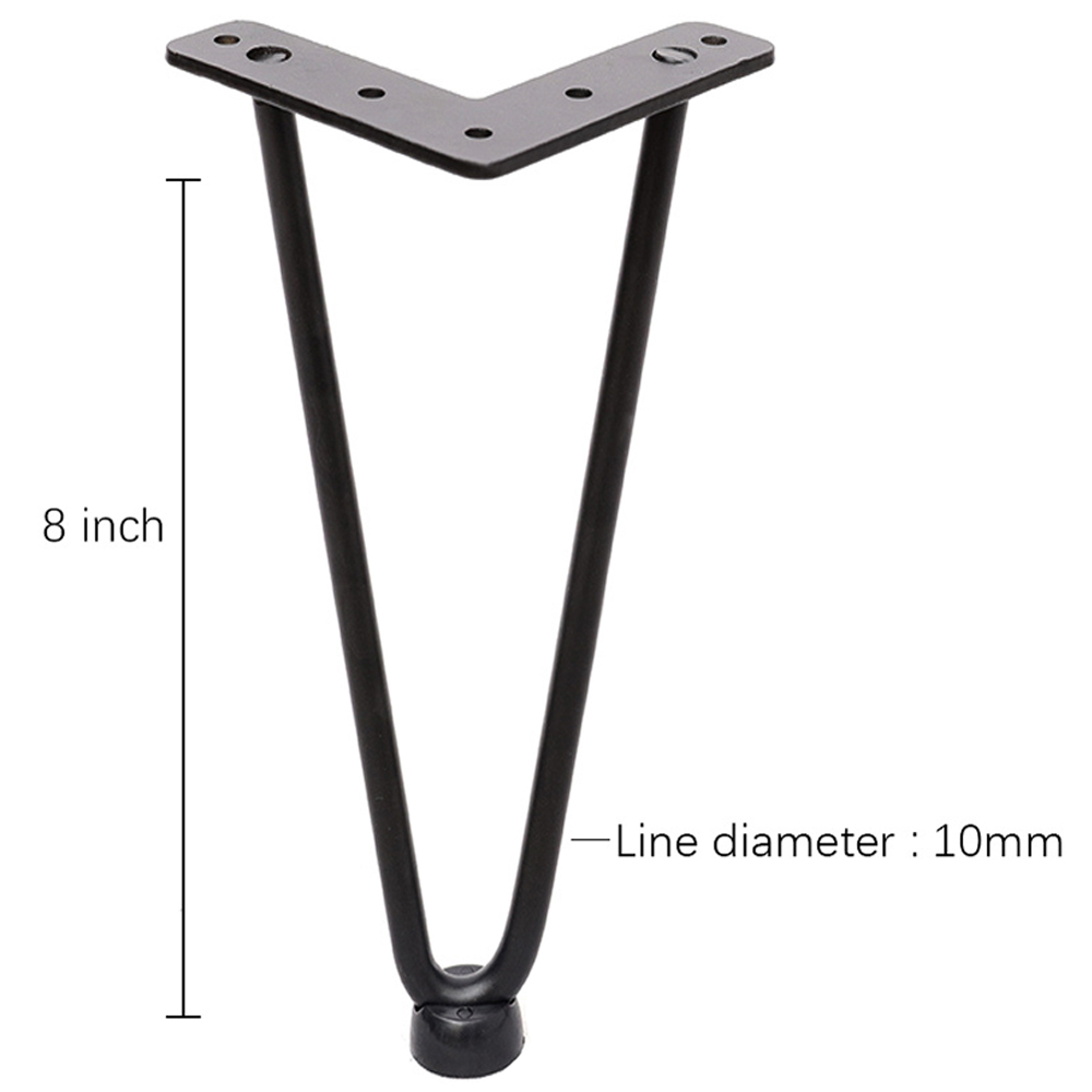 H&O Direct Set of 2 Black Metal Industrial Hairpin Legs Image 4