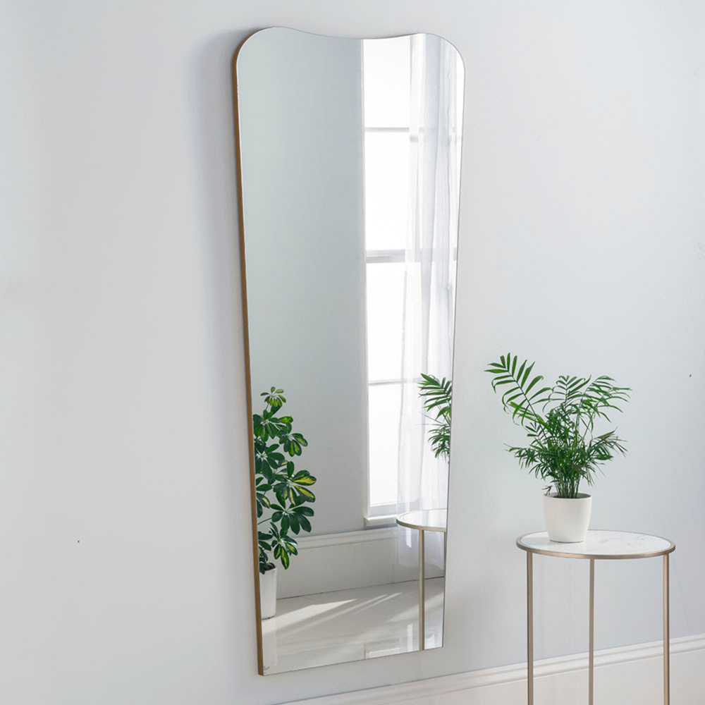 Yearn Contemporary Gold Curved Full Length Mirror 168 x 76cm Image 2