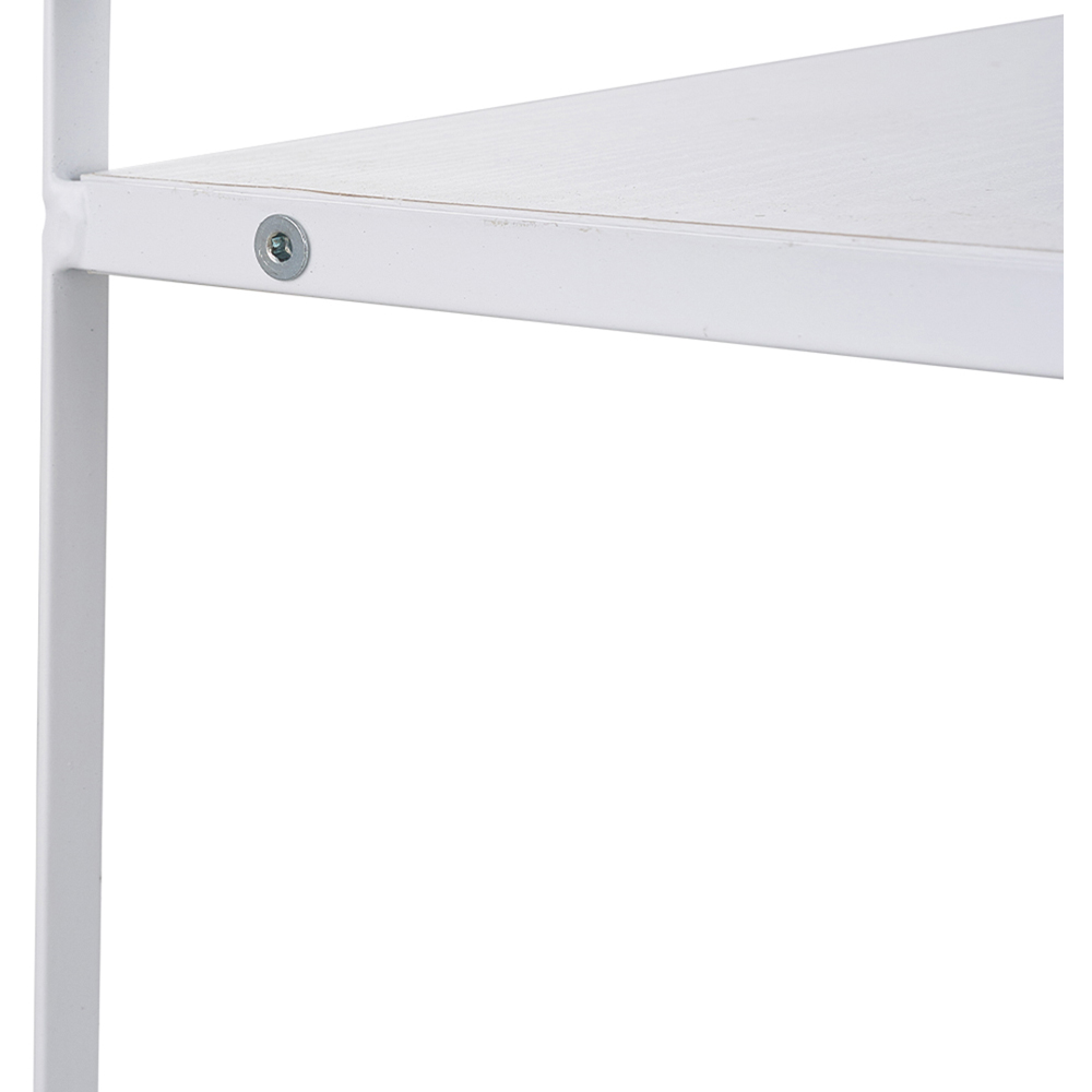 Living and Home White Wood Grain Countertop Storage Shelf with Metal Frame Image 6
