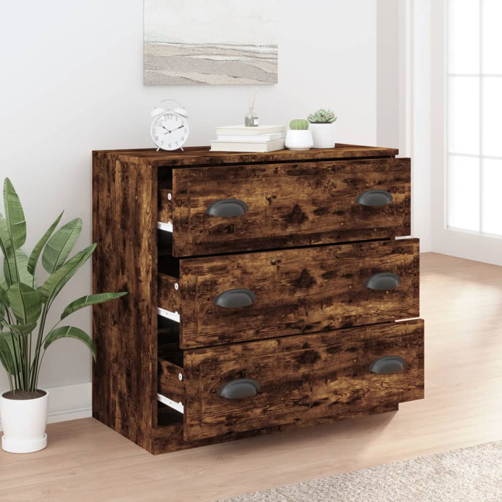 vidaXL 6 Drawer Smoked Oak Sideboard Image 6