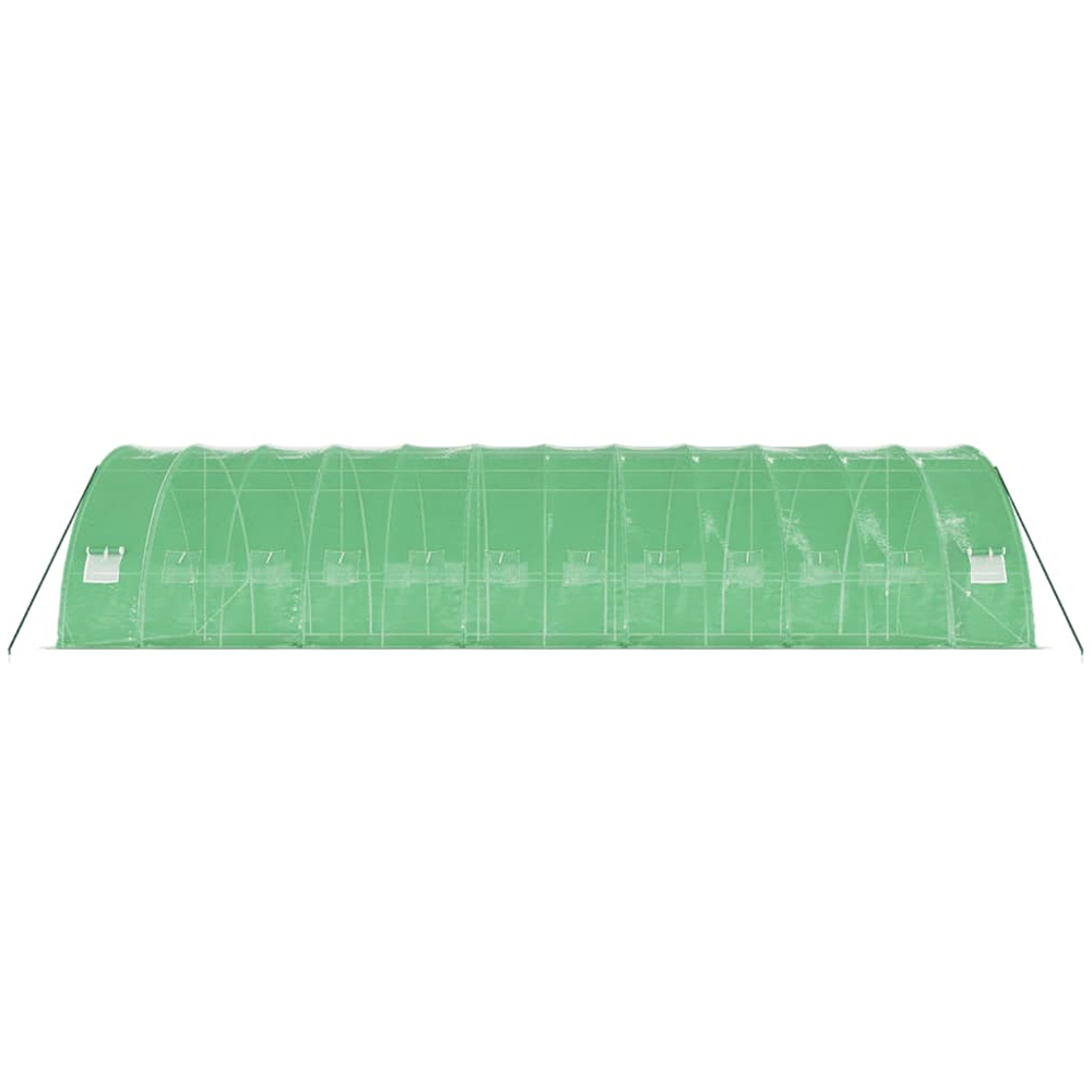 vidaXL Green Polyethylene Galvanised Steel Frame 39.3 x 19.6ft Greenhouse Image 4