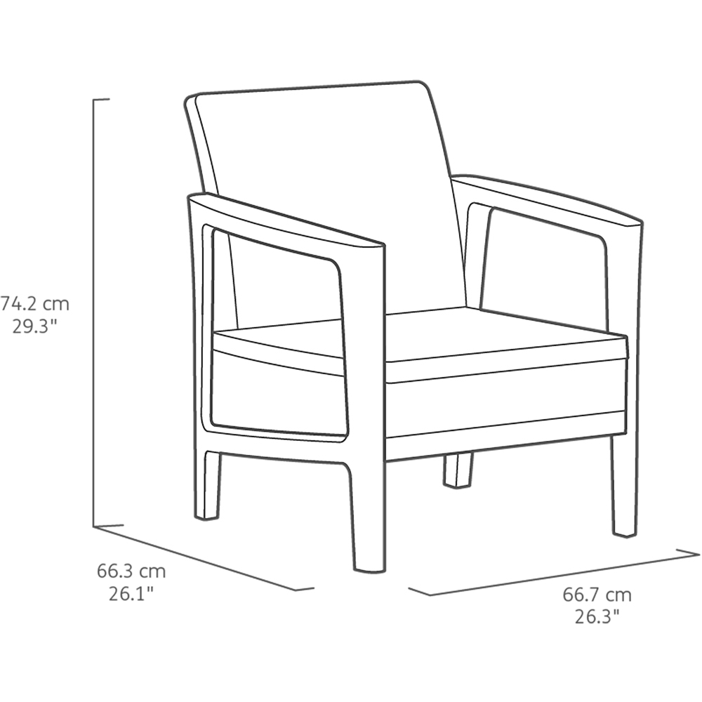 Keter Atlas 2 Seater Graphite Garden Bistro Set Image 7
