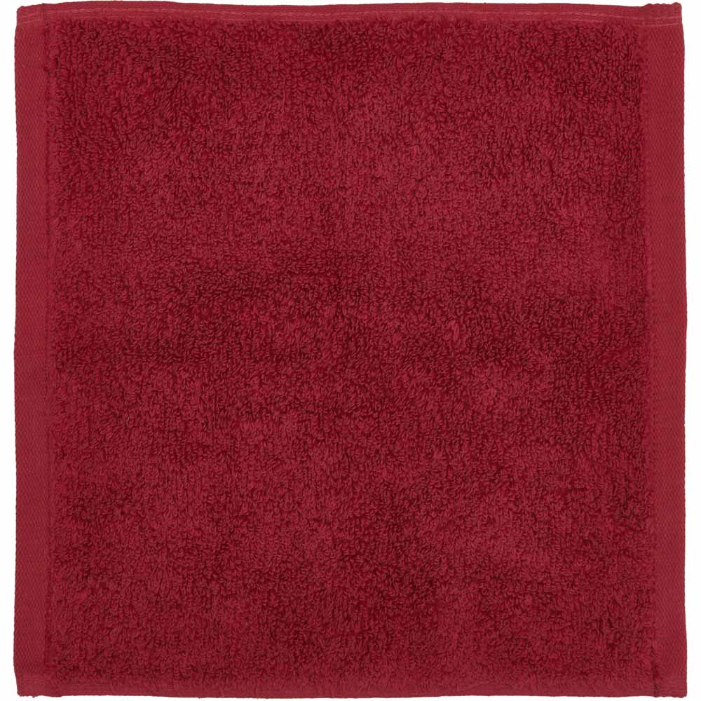 Wilko Supersoft Persian Red Face Cloths 2pk Image 3
