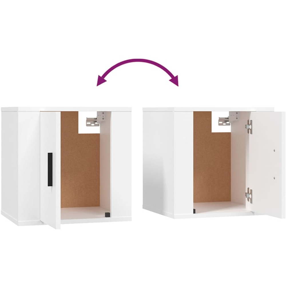 vidaXL Single Door White Wall Mounted TV Cabinet Set of 2 Image 9