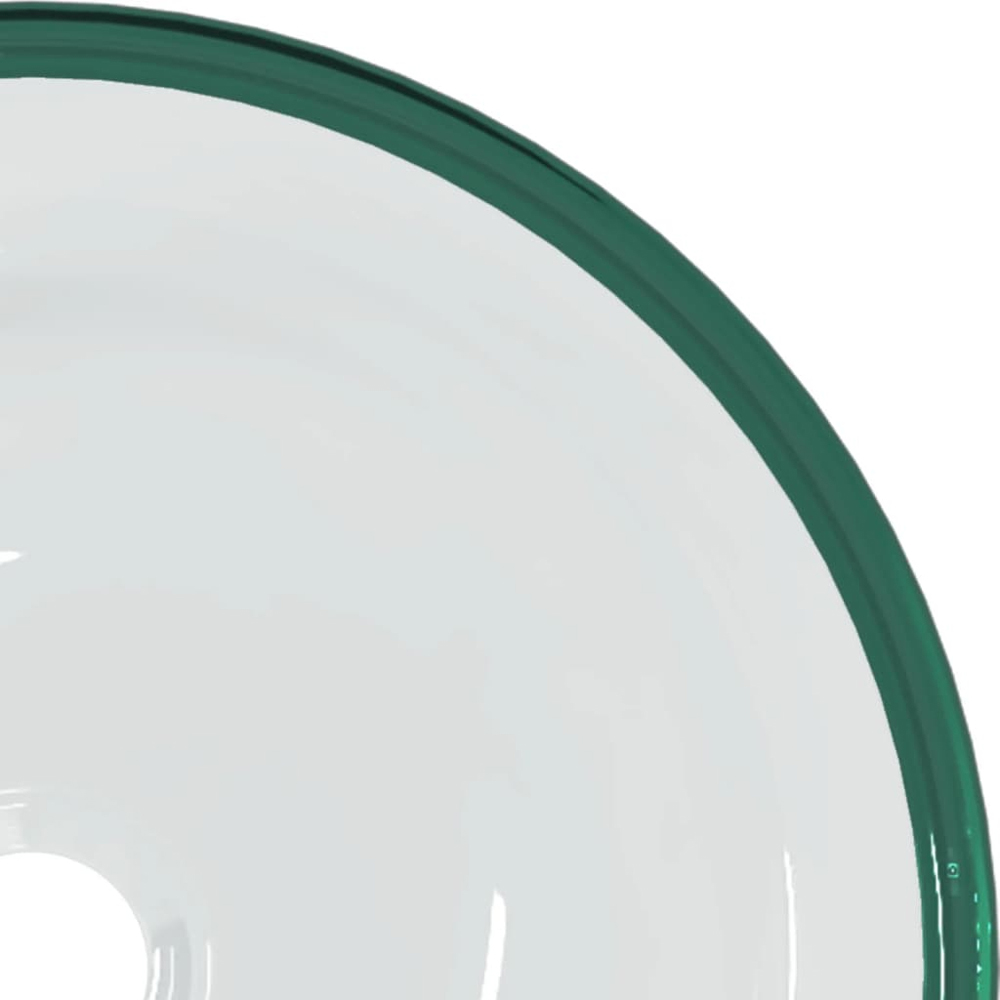 vidaXL Transparent Tempered Glass Round Wash Basin 120 x 350mm Image 3