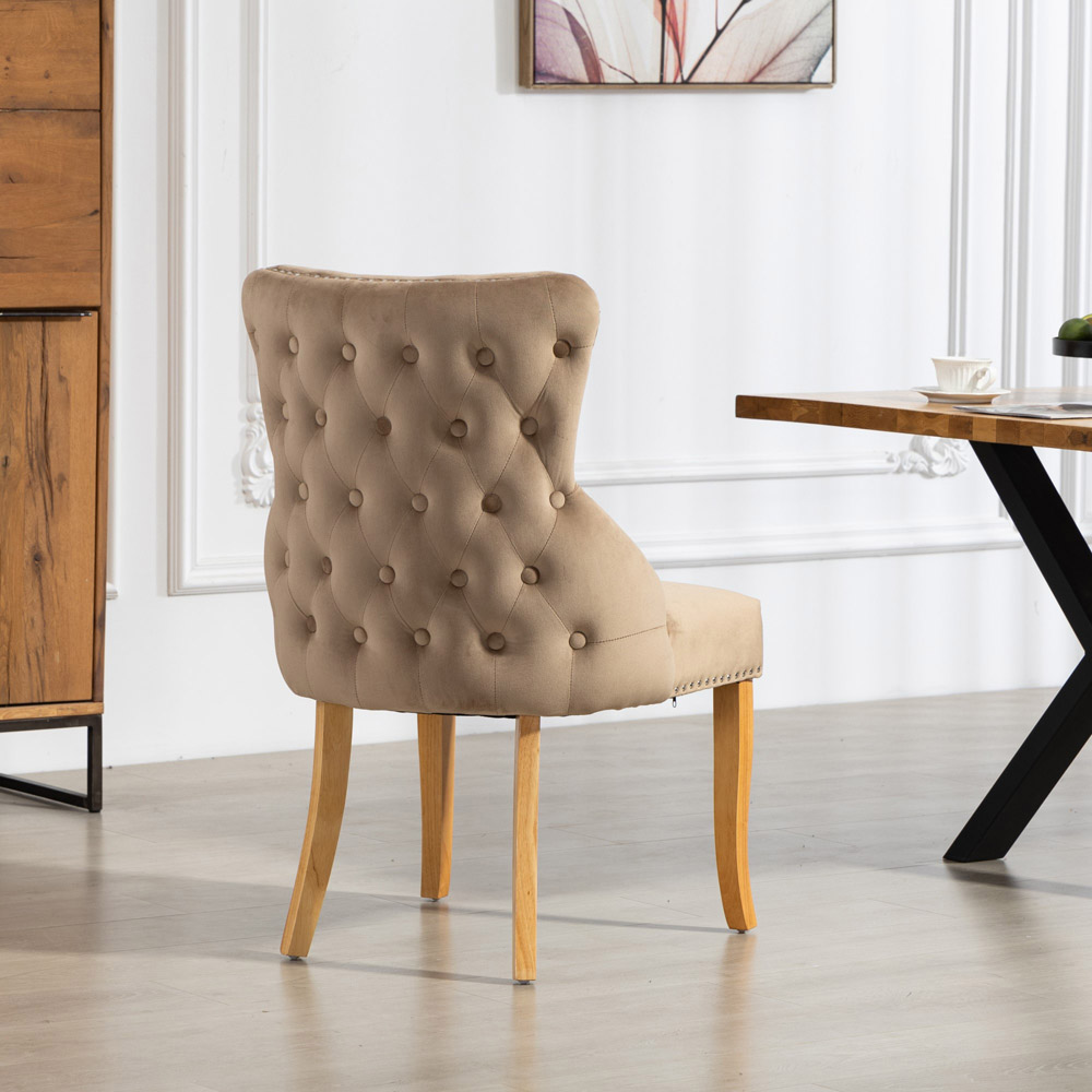 Artemis Home Orvino Set of 2 Brown Velvet Fabric Dining Chair Image 4