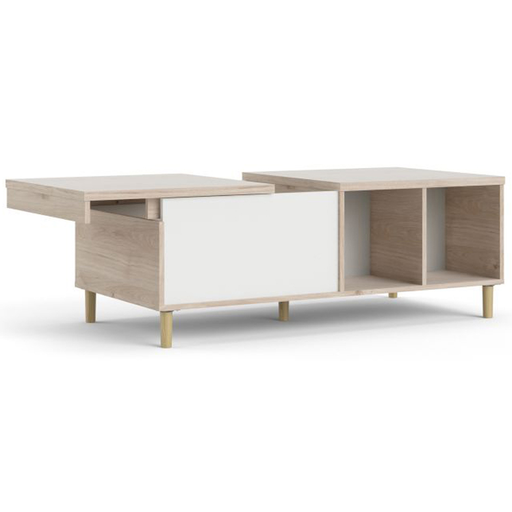 Florence Rome Jackson Hickory Oak and Matt White Coffee Table Image 5