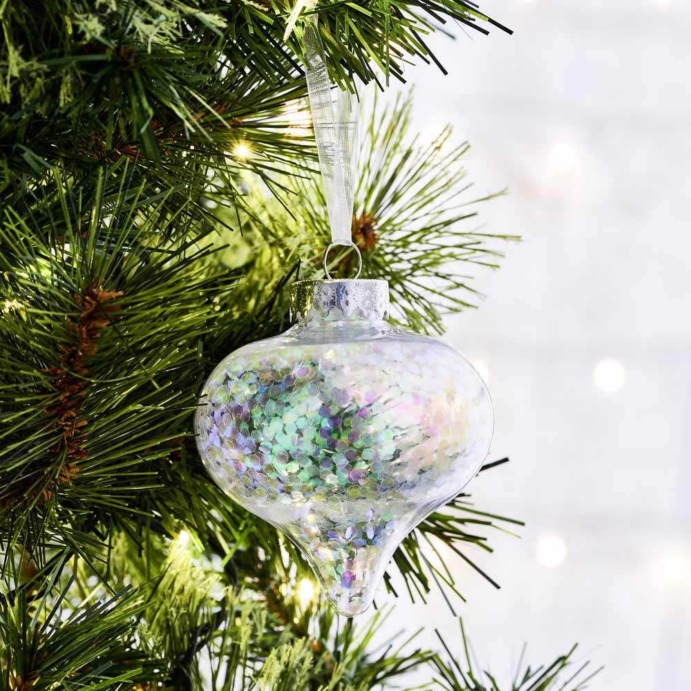 Wilko Dreamland Glitter Encapsulated Onion Christmas Tree Decoration Image 2