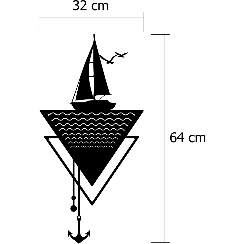 Decortie Black Minimalist Metal Modern Anchor Wall Art Image 4