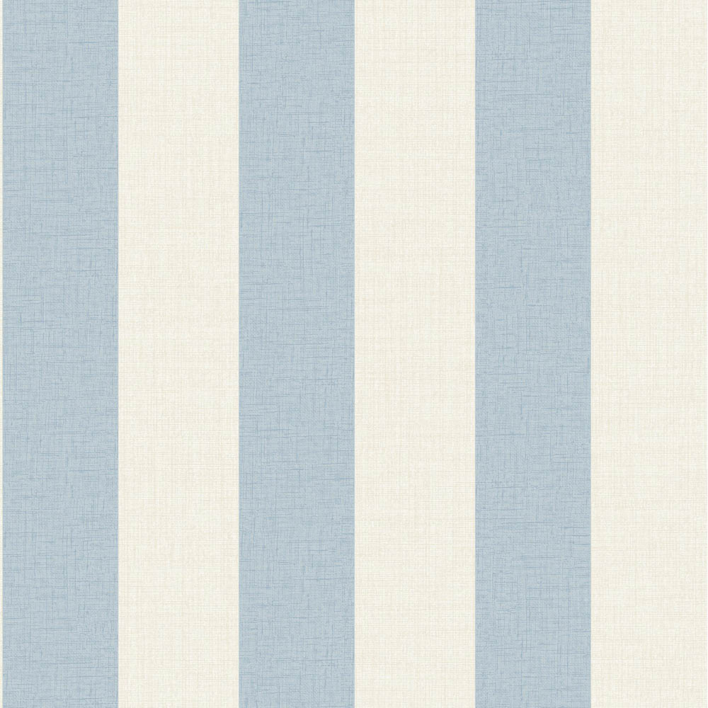 Grandeco Classic Wide Stripe Blue Textured Wallpaper Image 1