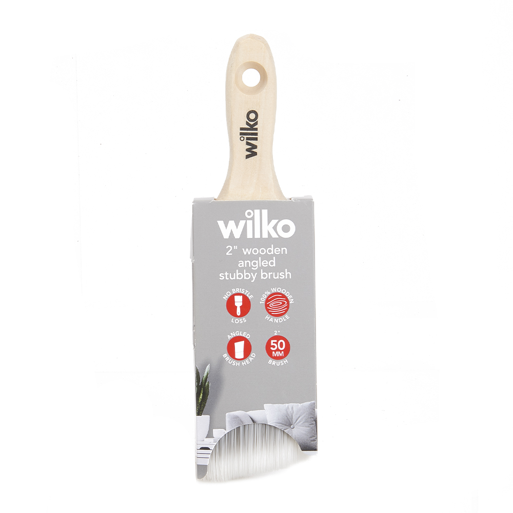 Wilko 2inch Angled Stubby Wooden Brush Wilko