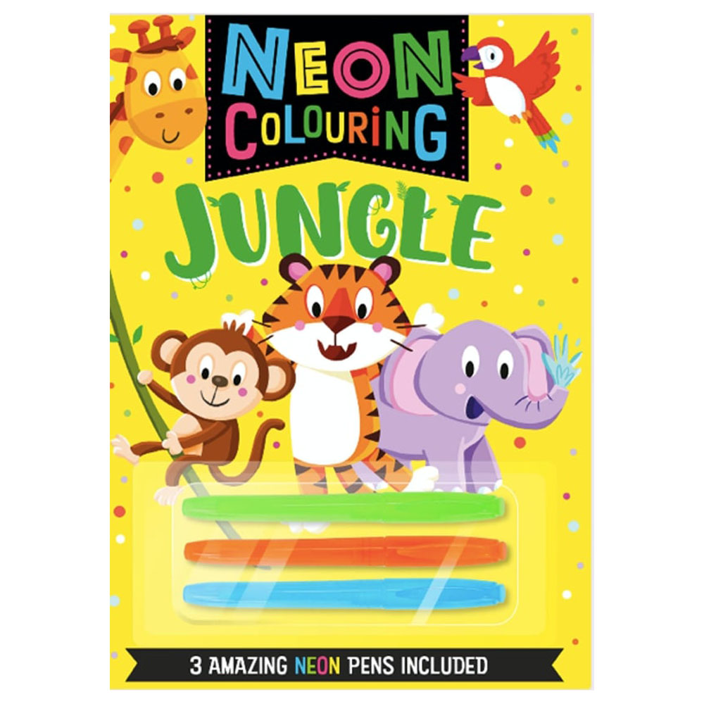 Jungle Neon Colouring Books Image 1