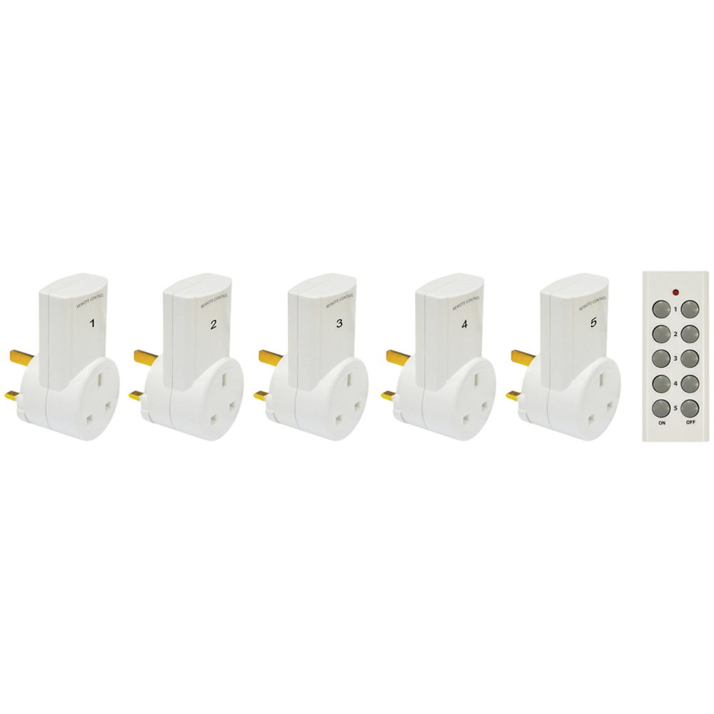 Eagle 5 Way Remote Control Mains Socket Set Image 1