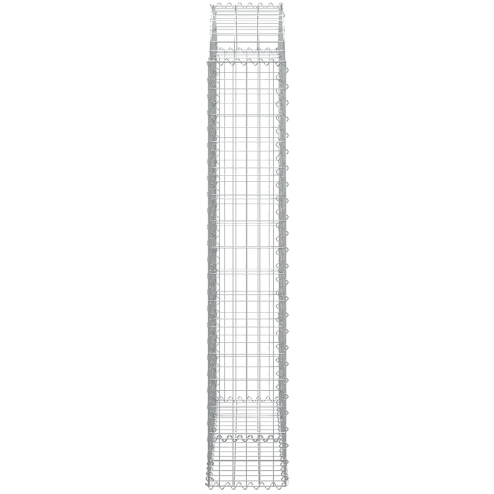vidaXL Silver Galvanised Iron Arched Gabion Basket 100 x 30 x 160/180cm Image 3