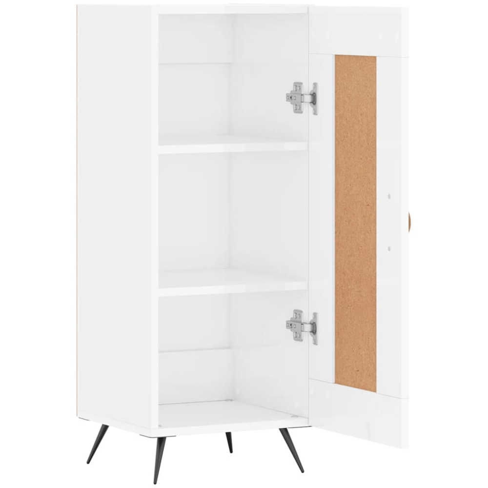 vidaXL Single Door High Gloss White Narrow Sideboard Image 6