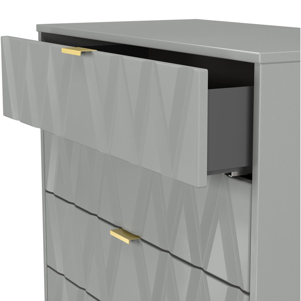 Crowndale Diamond 4 Drawer Dusk Grey Chest of Drawers Ready Assembled Image 6