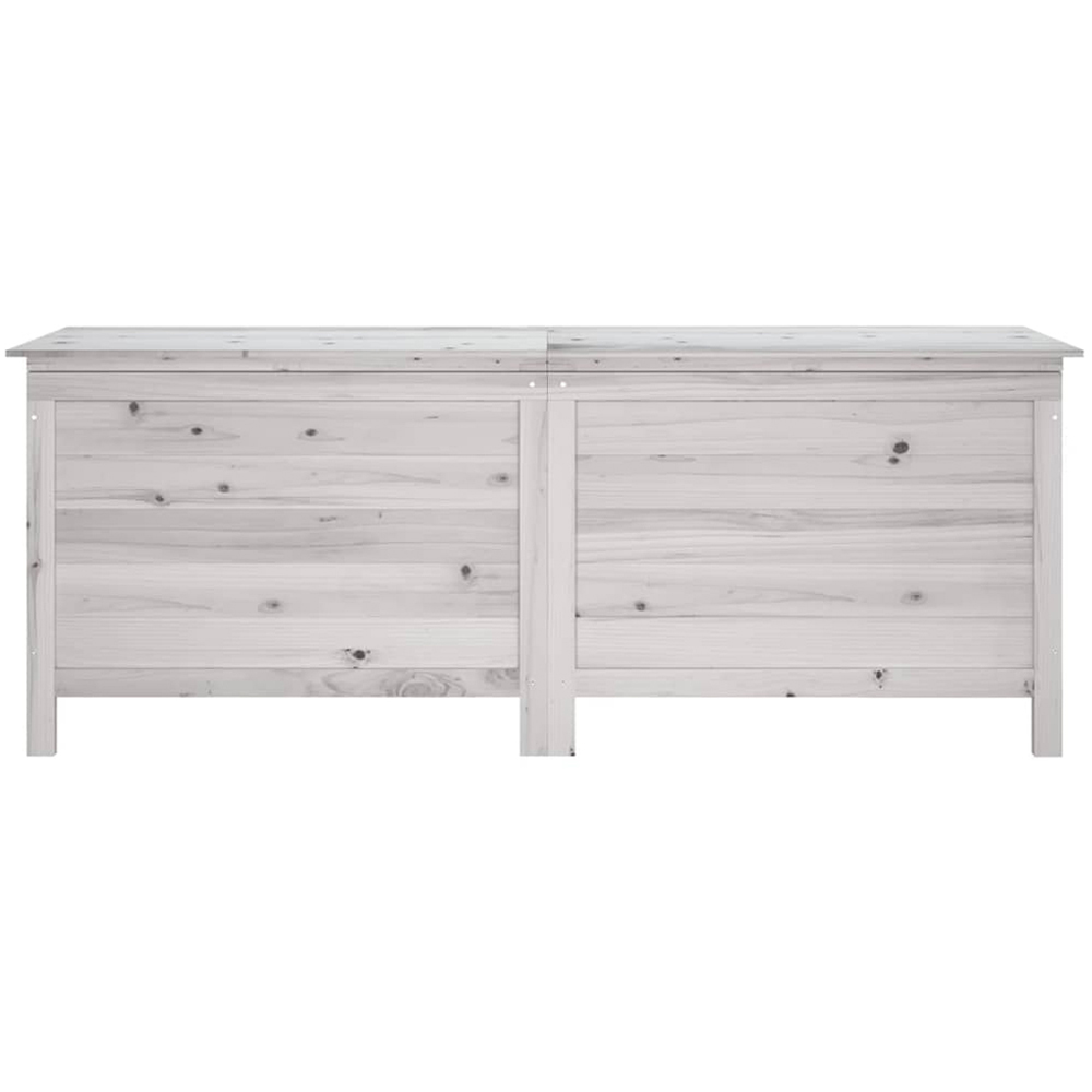 vidaXL 56.5 x 150 x 50cm White Fir Wood Garden Storage Box Image 3