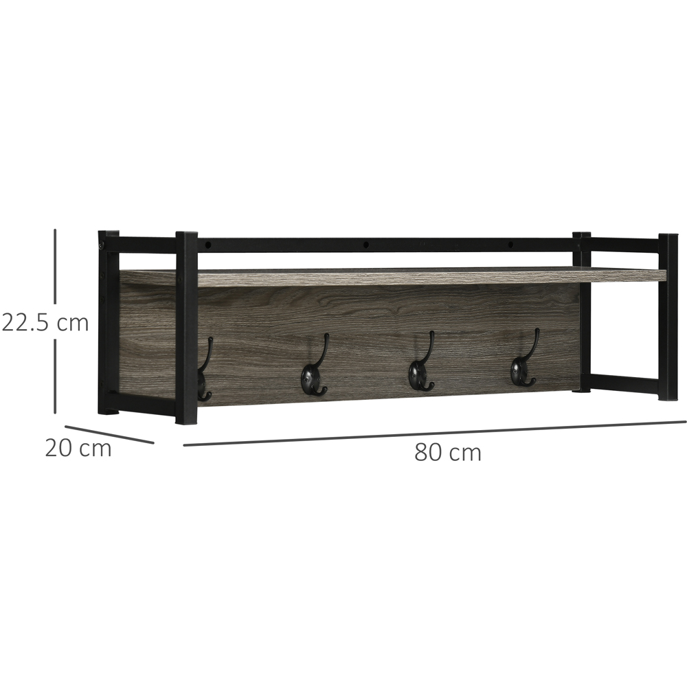 Portland Grey Metal Coat Rack with Shelf Image 3