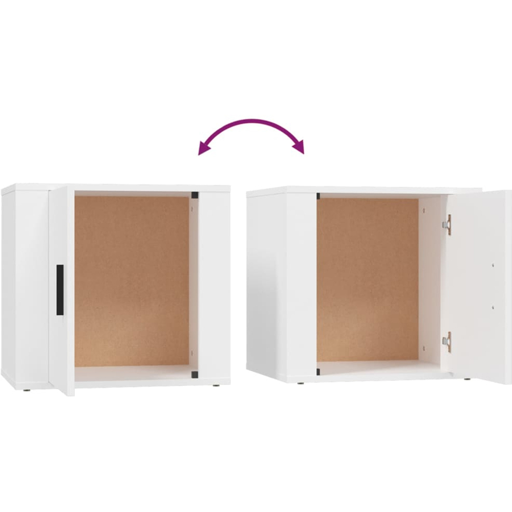vidaXL Single Drawer White Bedside Table Set of 2 Image 7