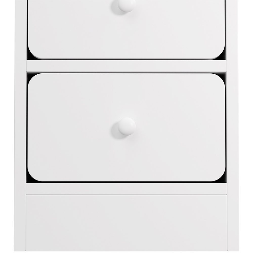Living and Home 3 Drawer Warm White Bedside Table Image 5