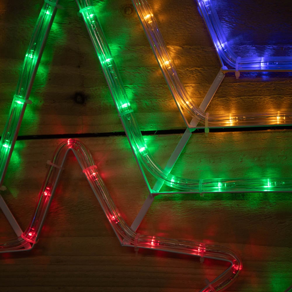 Samuel Alexander Multicolour LED Hanging Christmas Star Rope Light 1.7 x 1.3m Image 5